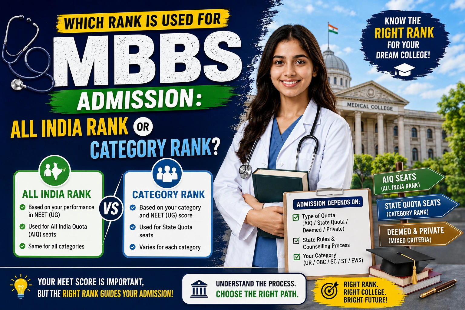 Which Rank Is Used for MBBS Admission: All India Rank or Category Rank?